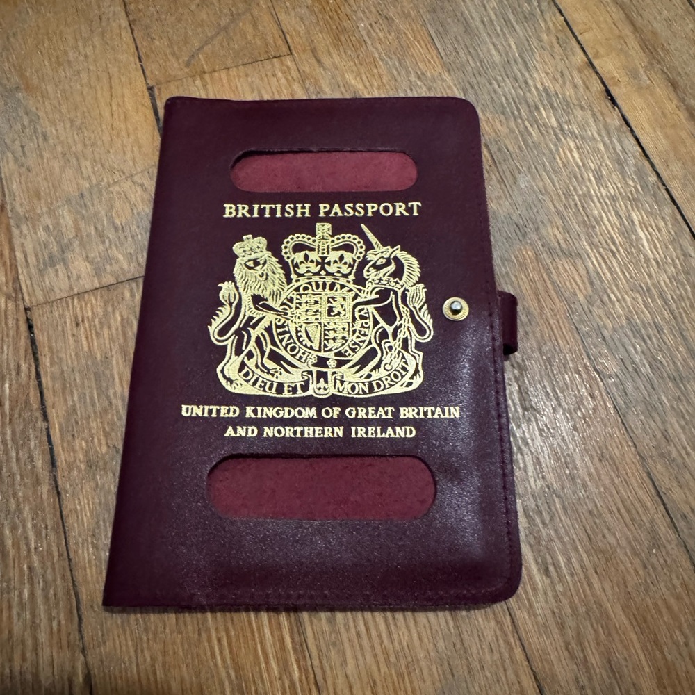 Maroon Passport Holder with Gold Print